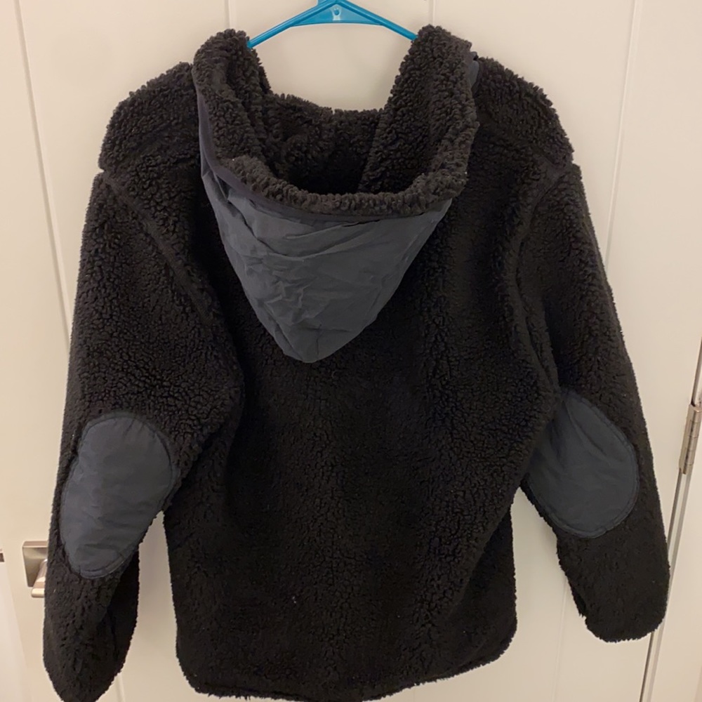 Aritzia TNA Black Teddy Quarter Zip Hoodie M - Picture 5 of 6